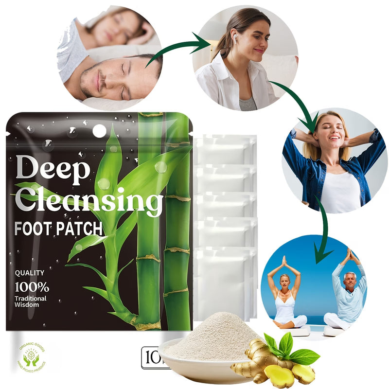 Deep Cleansing Foot Patch 30 Pcs Natural Bamboo Vinegar Ginger Powder Foot Pads