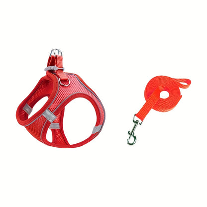 Reflective Pet Harness And Leash Set for Dogs And Cats
