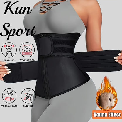 Women's Latex like Sauna Suit and Waist Trainer Slimming Tummy Control Under Bust Belt