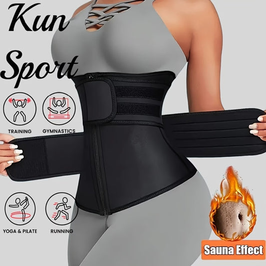 Women's Latex like Sauna Suit and Waist Trainer Slimming Tummy Control Under Bust Belt