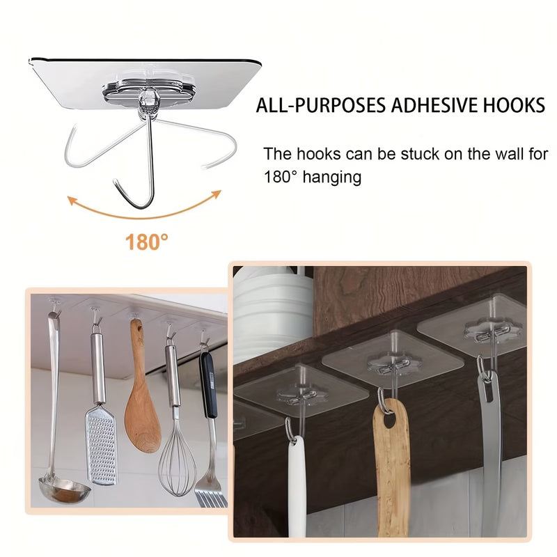 Transparent Invisible Adhesive Wall Hooks Strong Hold