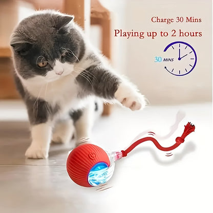 Fully Intelligent 360° Rolling Pet Ball USB Rechargeable with LED Light