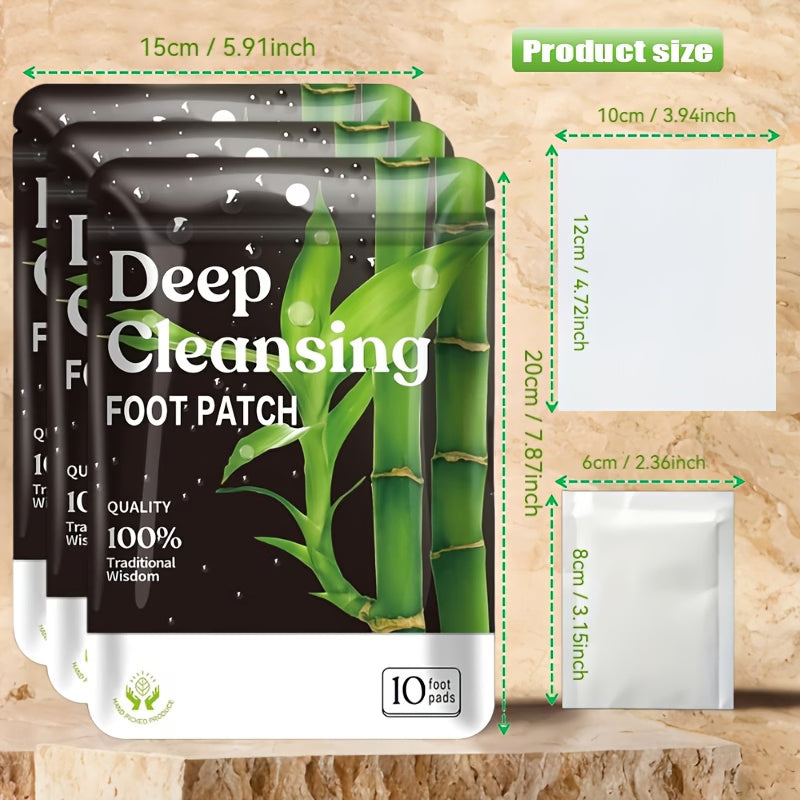 Deep Cleansing Foot Patch 30 Pcs Natural Bamboo Vinegar Ginger Powder Foot Pads
