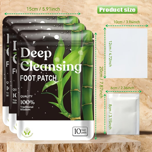 Deep Cleansing Foot Patch 30 Pcs Natural Bamboo Vinegar Ginger Powder Foot Pads