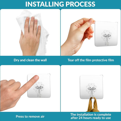 Transparent Invisible Adhesive Wall Hooks Strong Hold