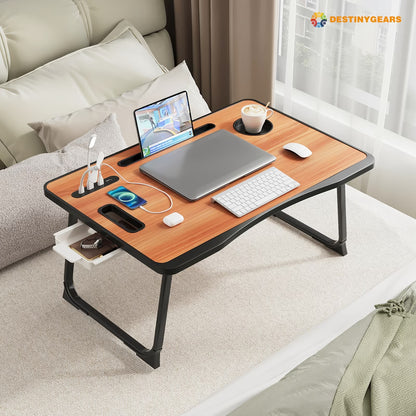 Extra Large Folding Laptop Desk with USB Charging Port