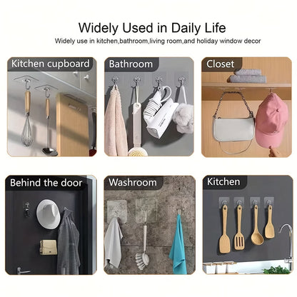 Transparent Invisible Adhesive Wall Hooks Strong Hold